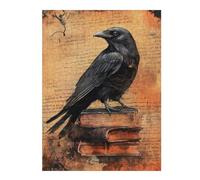 Jigsaw Puzzles for Teenagerss 52x38cm/1000pcs Raven On Old Vintage Books Puzzle for Adults Relaxing Games Improve Memory Difficult And Challenge 52x38cm/1000pcs