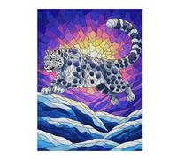 Jigsaw Puzzles for Teenagerss 52x38cm/1000pcs Snow Leopard Stained Glass Illustration Puzzles for Adults Toy Wall Decor But Fun And Humorous Help The Brain Exercise 52x38cm/1000pcs