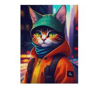 Jigsaw Puzzles for Teenagerss 52x38cm/1000pcs Swag Cat Teenagers Puzzles Fun Games Pattern Assembly Birthday And Unique Gifts 52x38cm/1000pcs