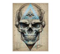 Jigsaw Puzzles for Teenagerss 52x38cm/1000pcs Third Eye Blind Skull Adult Jigsaw Hands-on Game Enhance Memory Fun Activities at Home 52x38cm/1000pcs