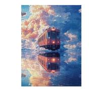 Jigsaw Puzzles for Teenagerss 52x38cm/1000pcs Train in The Clouds Jigsaws for Adults DIY Toys Enhance Memory Unique Gifts for Birthday And Christmas 52x38cm/1000pcs