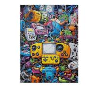 Jigsaw Puzzles for Teenagerss 52x38cm/1000pcs Vibrant Retro Gaming Collage -8 Jigsaws for Adults Brain Teaser Game Home Decoration Fun Activities at Home 52x38cm/1000pcs