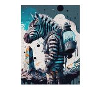 Jigsaw Puzzles for Teenagerss 52x38cm/1000pcs Zebra Astronaut Cosmic Stripes in Space Suit Jigsaw for Adults Fun Games Stress Reliever Difficult And Challenge 52x38cm/1000pcs