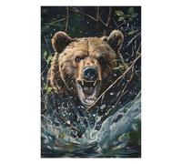 Jigsaw Puzzles for Teenagerss 75x50cm/1000pcs Bear Smashing through The Undergrowth Branches Jigsaw Puzzle Relaxing Games Pattern Assembly Difficult And Challenge 75x50cm/1000pcs