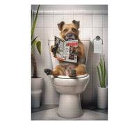 Jigsaw Puzzles for Teenagerss 75x50cm/1000pcs Border Terrier on Toilet Puzzles for Adults Toy Wall Decor But Fun And Humorous Help The Brain Exercise 75x50cm/1000pcs