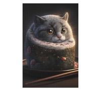 Jigsaw Puzzles for Teenagerss 75x50cm/1000pcs Cat Sushi Puzzle for Adults Hands-on Game Analysis And Logic Parent-child Interaction 75x50cm/1000pcs