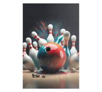 Jigsaw Puzzles for Teenagerss 75x50cm/1000pcs Dynamic Bowling Impact Scene Jigsaws for Adults Brain Teaser Game Home Decoration Fun Activities at Home 75x50cm/1000pcs