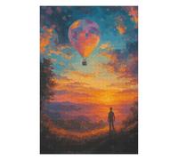 Jigsaw Puzzles for Teenagerss 75x50cm/1000pcs Hot Air Balloon Sunset Landscape Painting Jigsaw Puzzle Relaxing Games Pattern Assembly Difficult And Challenge 75x50cm/1000pcs