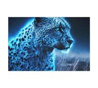 Jigsaw Puzzles for Teenagerss 75x50cm/1000pcs Leopard Blue Aura Puzzles for Adults DIY Toys Improve Memory for Is Ideal As A Gift 75x50cm/1000pcs