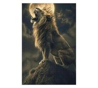 Jigsaw Puzzles for Teenagerss 75x50cm/1000pcs Lion Roaring at Moon Jigsaws for Adults Brain Teaser Game Home Decoration Fun Activities at Home 75x50cm/1000pcs