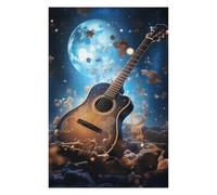 Jigsaw Puzzles for Teenagerss 75x50cm/1000pcs Moonlit Guitar Dreamscape Jigsaws for Adults Brain Teaser Game Home Decoration Fun Activities at Home 75x50cm/1000pcs
