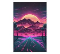 Jigsaw Puzzles for Teenagerss 75x50cm/1000pcs Neon Desert Highway Puzzle for Adults Hands-on Game Analysis And Logic Parent-child Interaction 75x50cm/1000pcs