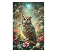 Jigsaw Puzzles for Teenagerss 75x50cm/1000pcs Owl in Enchanted Forest with Butterflies Jigsaw Puzzle Family Games For Family Fun Unique Birthday And Xmas Gifts 75x50cm/1000pcs