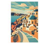 Jigsaw Puzzles for Teenagerss 75x50cm/1000pcs Santorini Sunset Jigsaw Puzzle Relaxing Games Pattern Assembly Difficult And Challenge 75x50cm/1000pcs