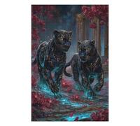 Jigsaw Puzzles for Teenagerss 75x50cm/1000pcs Two Black Panthers in Floral Landscape Puzzles for Adults Toy Wall Decor But Fun And Humorous Help The Brain Exercise 75x50cm/1000pcs