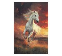 Jigsaw Puzzles for Teenagerss 75x50cm/1000pcs White Horse Running Sunset Jigsaw Puzzle Relaxing Games Pattern Assembly Difficult And Challenge 75x50cm/1000pcs