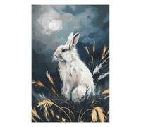 Jigsaw Puzzles for Teenagerss 75x50cm/1000pcs White Rabbit Under Moonlight Adult Jigsaw Puzzle Toy Wall Decor Pattern Assembly Birthday And Unique Gifts 75x50cm/1000pcs