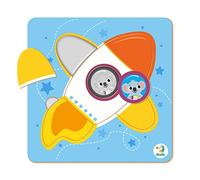 Jigsaw Puzzles for Toddlers 5 pieces Rocket for Kids 2 year olds and up Dodo Educational Gift for Boys and Girls (Picture, Rocket)