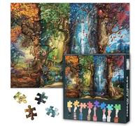 Jigsaw Puzzles Four Seasons 1000 Piece Puzzle for Adults Fantasy Book Jigsaw Puzzle for Relaxation Four Seasons Scenery Family Fun Puzzles Game Wall Decor for Festival Birthday Gift(50.5x70.5cm)