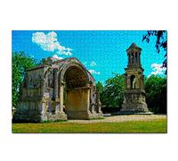 Jigsaw Puzzles France Glanum Ruins Saint-Remy-De-Provence 100 Piece Jigsaw Puzzle for Adults and Family Travel Gift Souvenir 45,5x35,5CM
