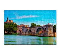 Jigsaw Puzzles France The Bridge of Avignon 300 Piece Jigsaw Puzzle for Adults and Family Travel Gift Souvenir 38x26CM