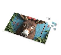 Jigsaw Puzzles Free For Adults A Donkey'S Face With Green Leaves On Either Side. Picture Puzzle Toddler Puzzles Ages 2-4 500 Piece Puzzles(300PCS)