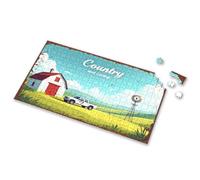 Jigsaw Puzzles Free For Adults Country Charm: A Rustic Barn, Windmill, And Pickup Truck In A Ser Picture Puzzle Toddlers Toys Toddler Toys(300PCS)