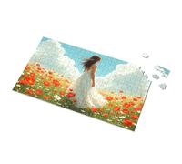 Jigsaw Puzzles Free For Adults Serene Woman In White Dress Amidst Vibrant Flowers Picture Puzzle Puzzles For Toddlers 2-4 Jigsaw(500PCS)