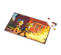 Jigsaw Puzzles Free For Adults Two Kids In Firefighter Gear Fighting A House Fire Picture Puzzle Toddlers Toys Toddler Toys(1000PCS)