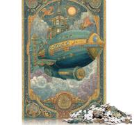Jigsaw Puzzles Game Steampunk Airship Voyage Wooden Puzzles Educational Game Challenge Toy As A 1000pcs (75x50cm)