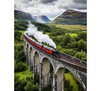 Jigsaw Puzzles Glenfinnan Railway Viaduct Scotland The Jacobite steam Train Against challenging and Stimulating Puzzle Game, Wall Art Unique Gift