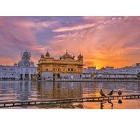 Jigsaw Puzzles Golden Temple Near Water in Evening Classic Puzzle for Adult Large Wooden-1000 Pieces