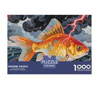 Jigsaw Puzzles Goldfish 1000 Piece Challenge Game for Adults,Stormy Weather Impossible Jigsaw Puzzle 1000 Piece Educational Games for Adults Or Families 38x26cm/1000pcs