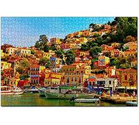 Jigsaw Puzzles Greece Symi 500 Piece Jigsaw Puzzle For Adults And Family Wooden Travel Gift Souvenir 52x38CM