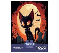 Jigsaw Puzzles Halloween Cat Challenging Puzzle Birthday Gift Family Jigsaw Puzzle Animals Fun And Challenging Activity 1000 Piece Jigsaw Puzzle for Kids And Adults 38x26cm/1000pcs