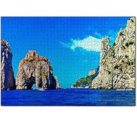 Jigsaw Puzzles Italy Capri Island Naples 100 Piece Jigsaw Puzzle For Adults And Family Wooden Travel Gift Souvenir 45.5x35.5CM