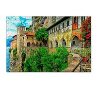 Jigsaw Puzzles Italy Santa Caterina Del Sasso 300 Piece Jigsaw Puzzle for Adults and Family Travel Gift Souvenir 38x26CM