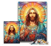 Jigsaw Puzzles Jesus in The Sky cardboard Jigsaw Size 26x38cm Challenging Brain Teaser, Family Activity, Home Decor