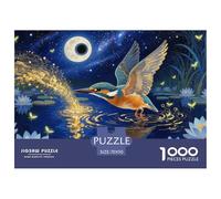 Jigsaw Puzzles Kingfisher 1000 Piece Challenge Toy for Adults,Lotus Pond Impossible Jigsaw Puzzles 1000 Pieces Educational Game for Adults Or Families 70x50cm/1000pcs