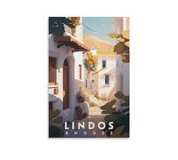 Jigsaw Puzzles，Lindos Rhodes Street for Adult Educational Game Challenge Toy 1000 Pieces Puzzle for Adults Kids.Educational Games Home Decoration 38x26CM