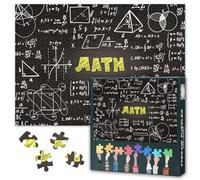 Jigsaw Puzzles Math 1000 Piece Jigsaw Puzzle for Adults, Chalkboard Challenging Puzzles, Black and White Puzzle Gift Home Wall Decor for Living Room Fun to Assemble(50.5x70.5cm)