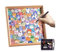 Jigsaw Puzzles,Paintable Animal Cat Design,2 In 1 Wooden Cat Puzzle Picture Frame | for Men Boys Girls Youth Teens Fireplace Bookcase Cabinet Coffee Shop Home Tabletop