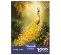 Jigsaw Puzzles Peacock Feather Art Challenging Home Decor Impossible Hard Animal Stress Relief Toy 1000 Pieces for Boys Girls 38x26cm/1000pcs