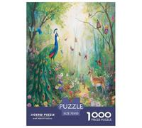 Jigsaw Puzzles Peacock Feather Art Challenging Home Decor Impossible Hard Animal Stress Relief Toy 1000 Pieces for Boys Girls 70x50cm/1000pcs