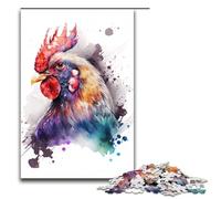 Jigsaw Puzzles Pieces for Adults Chicken Watercolor Challenging Puzzles Home Activity for Holidays Birthdays And Family Game Nights 1000 PCS(75x50cm)