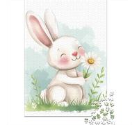 Jigsaw Puzzles Rabbit 500 Piece Jigsaw Puzzles for Adults Wooden Jigsaw Puzzle for Adults & Age 18 Years Up Family Entertainment Toys 500pcs (52x38cm)