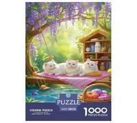 Jigsaw Puzzles Ragdoll Cat 1000 Piece Challenge Toy for Adults,Pastoral Leisure Impossible Jigsaw Puzzles 1000 Pieces Educational Game Home Decoration 38x26cm/1000pcs