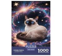 Jigsaw Puzzles Siamese Cat 1000 Piece Challenge Toy for Adults,Fantasy Starry Sky Impossible Jigsaw Puzzles 1000 Pieces Educational Game for Adults Or Families 70x50cm/1000pcs