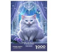 Jigsaw Puzzles Siberian Cat 1000 Piece Challenge Toy for Adults,Purple Roses Impossible Jigsaw Puzzle 1000 Piece Educational Game for Adults Or Families 70x50cm/1000pcs