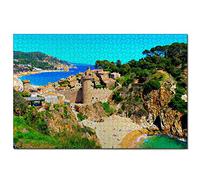 Jigsaw Puzzles Spain Tossa De Mar 200 Piece Jigsaw Puzzle for Adults and Family Travel Gift Souvenir 35x25CM